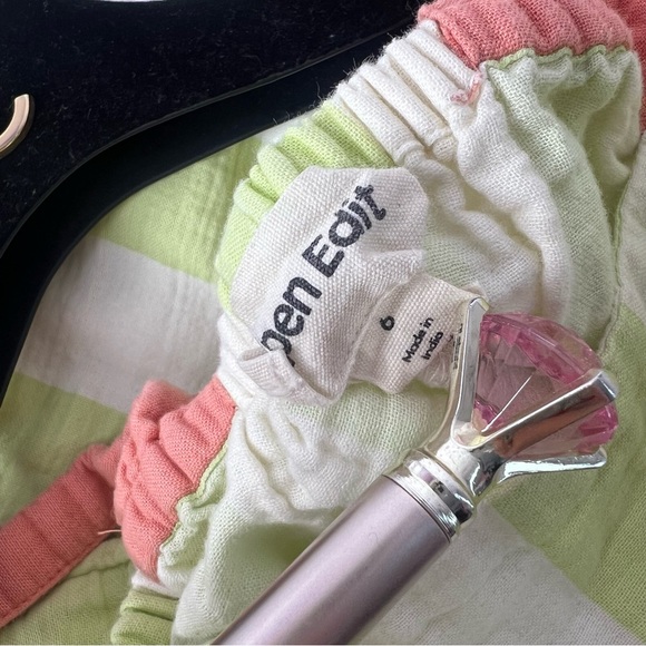 Open edit jumpsuit pants suit jumper striped cream lime green and orange tie - Picture 7 of 9